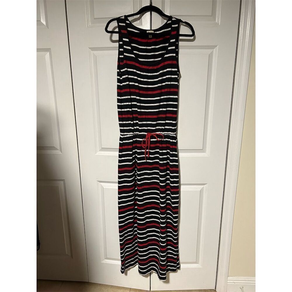 Hatley Women's Striped Knit Dress Sleeveless Casual Knee Length size Large